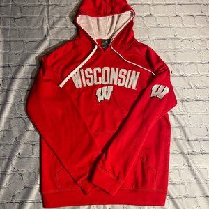 White and Red, Sports, Wisconsin Sweatshirt, Size M